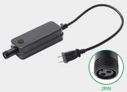 Light adapter cord with a moulded 2-pin connector wire end