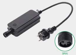 Light adapter cord with a moulded 3-pin connector wire end