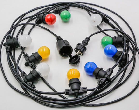 Light String for Europe Market E27 Colorful LED Waterproof Indoor Outdoor Lamp Holder