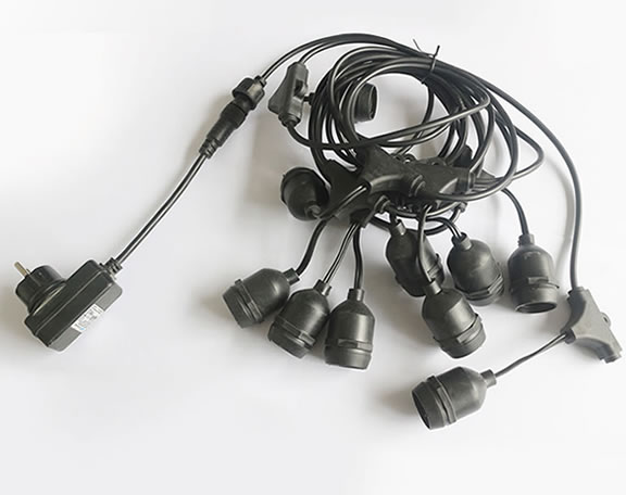 Light String for Europe Market, Transformer Plug LED E27 Indoor Outdoor Lamp Holder