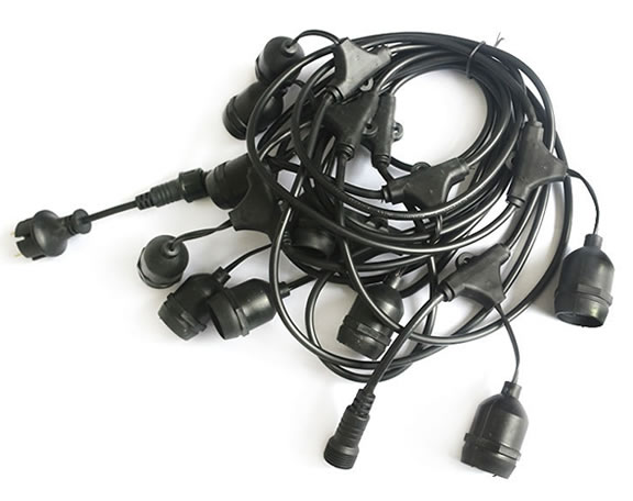 Light String for Europe Market, LED E27 Lamp Holder Indoor Outdoor Waterproof