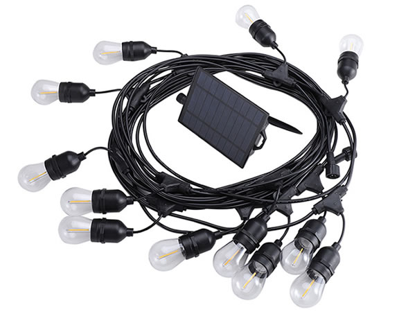 Light String With Solar-powered, LED Waterproof E27 Lamp Holder