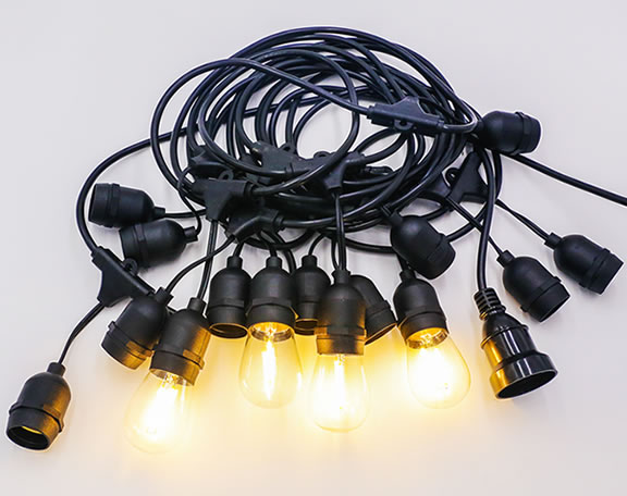 Light String for USA Market, Patio String Lights with Indoor Outdoor Waterproof E26 Lamp Holder