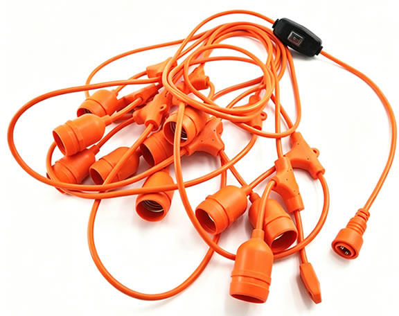 Light String With Waterproof Switch, Indoor, Outdoor String Light E26/E27 Orange