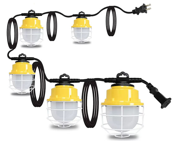 Light String heavy-duty High Power, Construction Temporary Lighting Work Light String, Warehouse Light String, Suitable for Indoor and Outdoor Use