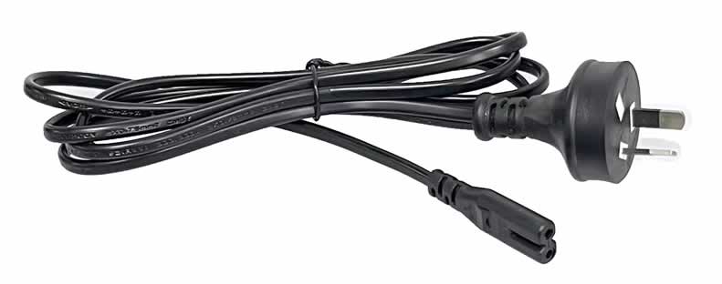 Australia Power Cords, AS/NZS 3112 Plug to IEC 60320 C7 Connector, Type I, 2 poles Plug, SAA, RCM Certified