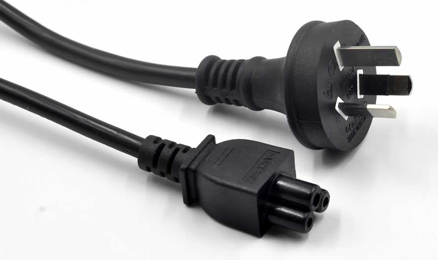 Australia Power Cords, AS/NZS 3112 Plug to IEC 60320 C5 Laptop Connector, Type I, 3 poles Plug, SAA, RCM Certified, Mickey Mouse For laptop computer