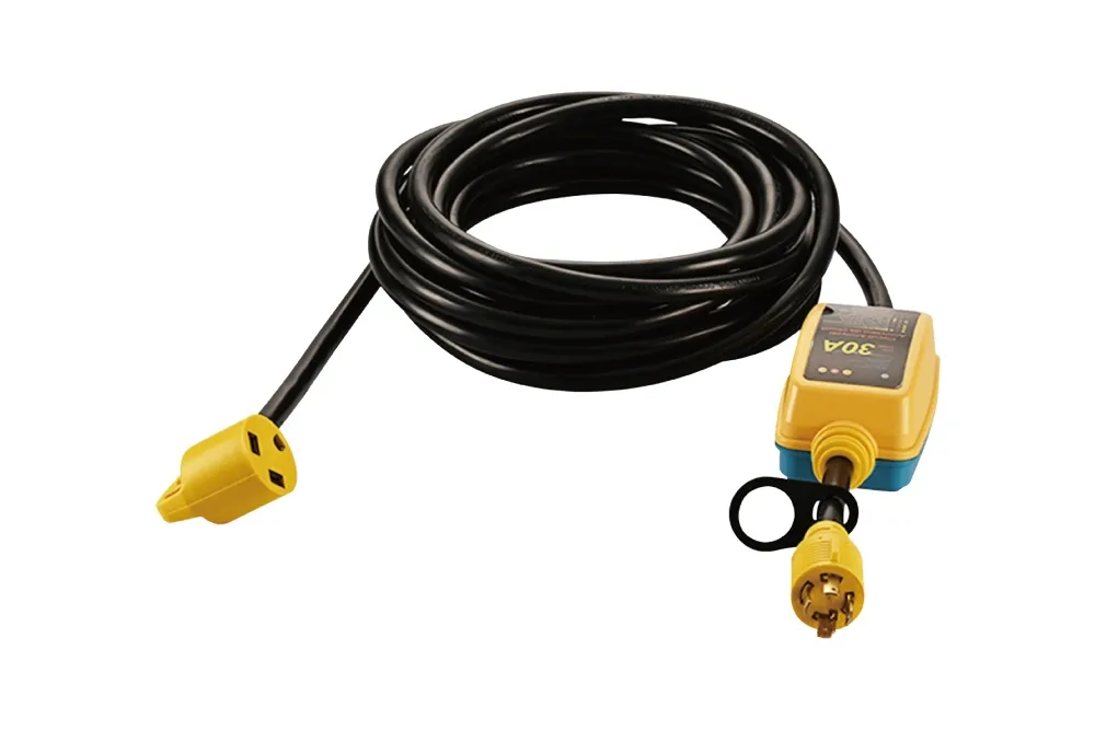 30 Amp RV Surge Protector Adapter with Indicator, NEMA L14-30P to NEMA TT-30R, UL 817, UL/cULus listed