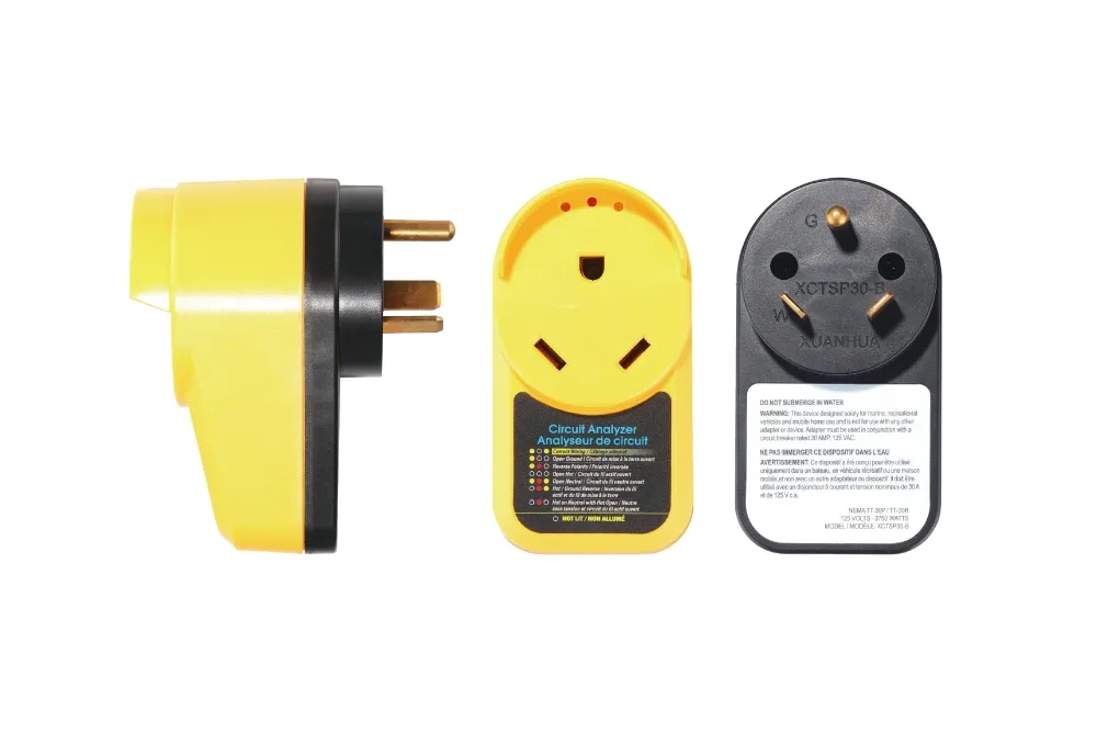 30 Amp RV Surge Protector Adapter, NEMA TT-30P to NEMA TT-30R, Shell B, UL 817, UL/cULus listed