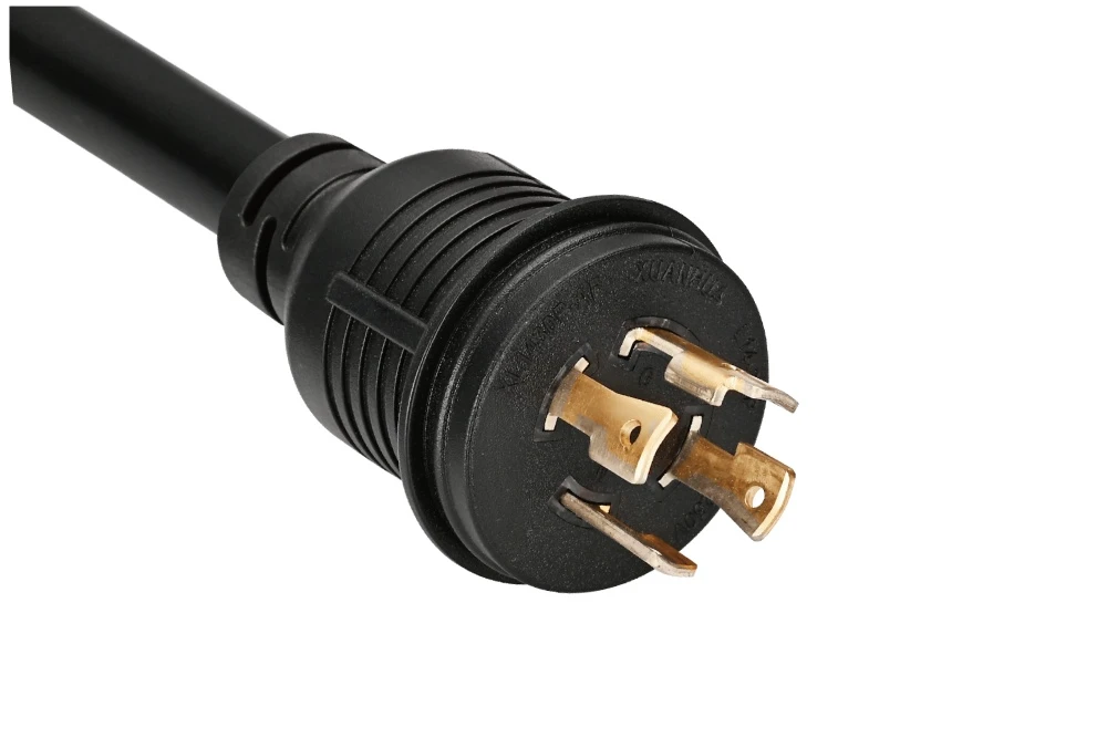 NEMA L14-30P Twist Locking Power Cord - 30A 125V/250V 3P4W, Waterproof Ring Rib UL/ETL/cULus Certified