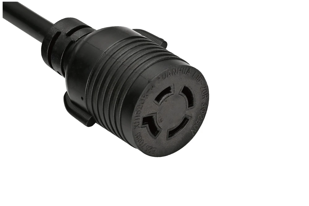 NEMA L15-20R Twist Locking Power Cord - 20A 3PH/250V 3P4W, Ring Rib UL/ETL/cULus Certified