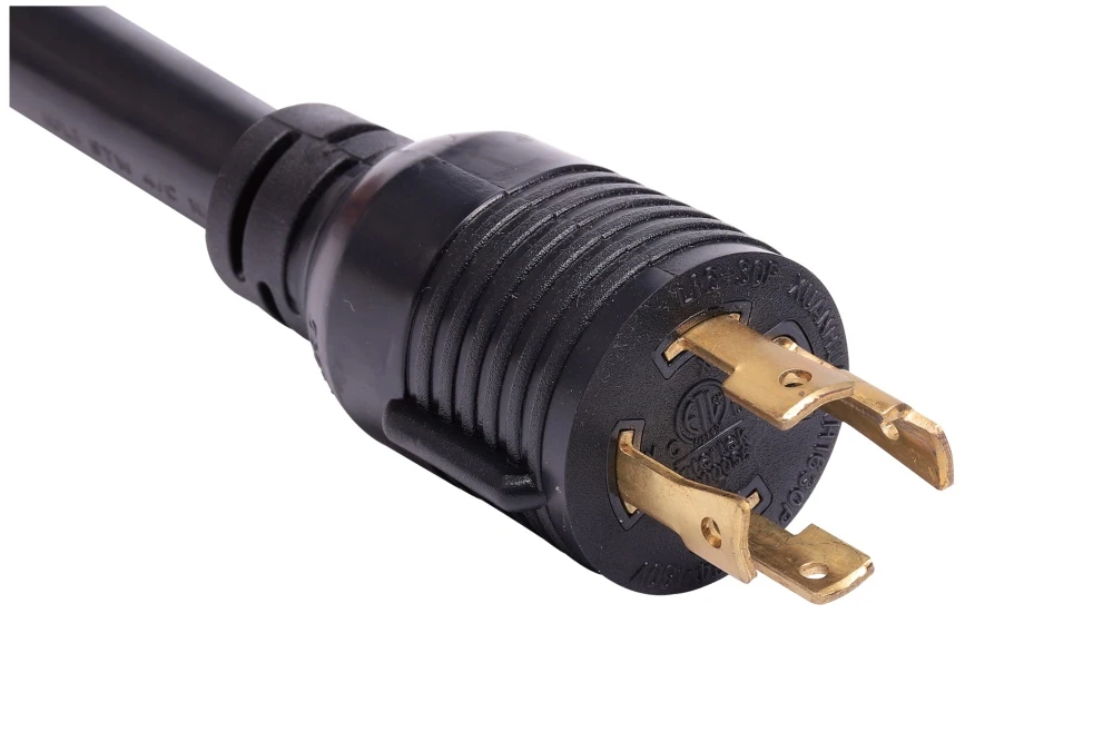 NEMA L16-30P Twist Locking Power Cord - 30A 3PH/480V 3P4W, Ring Rib UL/ETL/cULus Certified