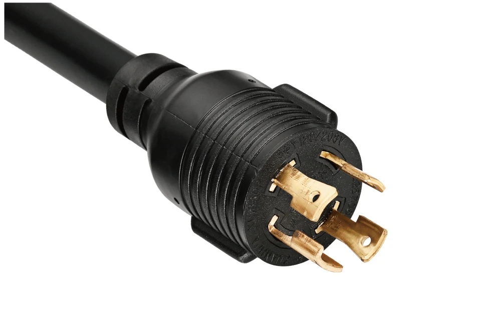 NEMA L18-30P Twist Locking Power Cord - 30A 3PH Y/120V/208V 3P4W, Ring Rib UL/ETL/cULus Certified