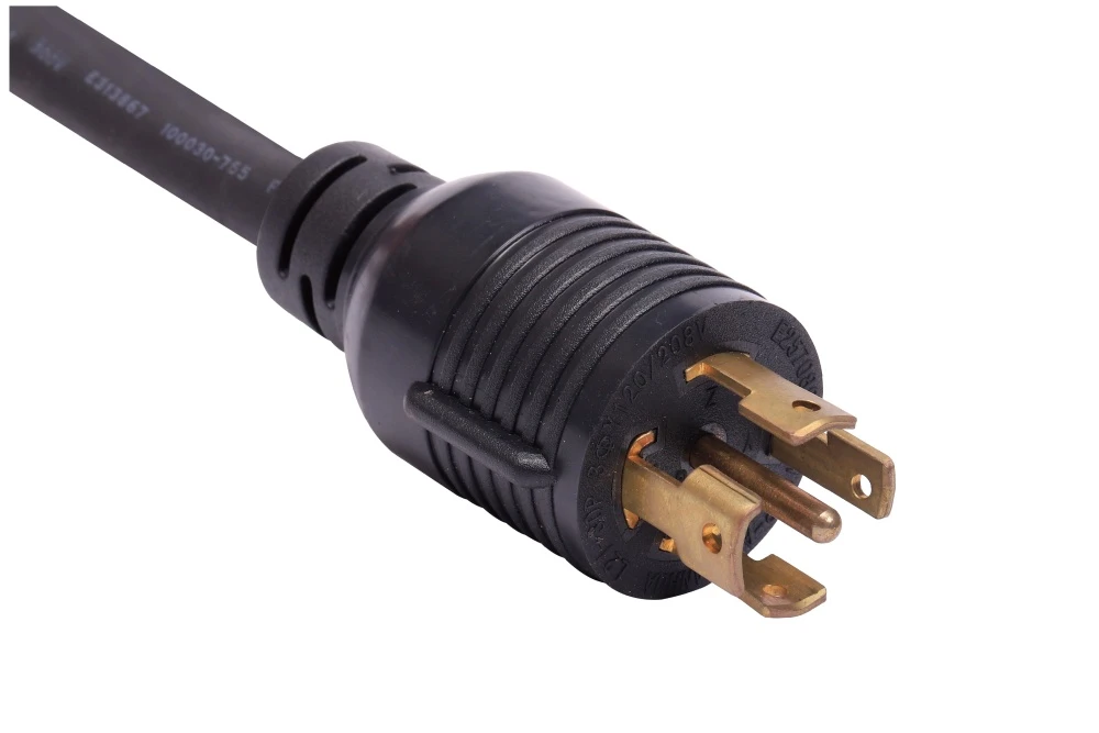 NEMA L21-20P Twist Locking Power Cord - 20A 3PH Y/120V/208V 4P5W, Ring Rib UL/ETL/cULus Certified