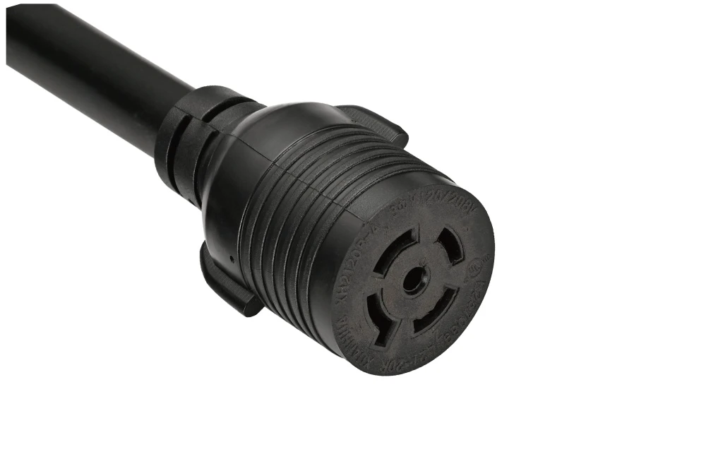 NEMA L21-20R Twist Locking Power Cord - 20A 3PH Y/120V/208V 4P5W, Ring Rib UL/ETL/cULus Certified