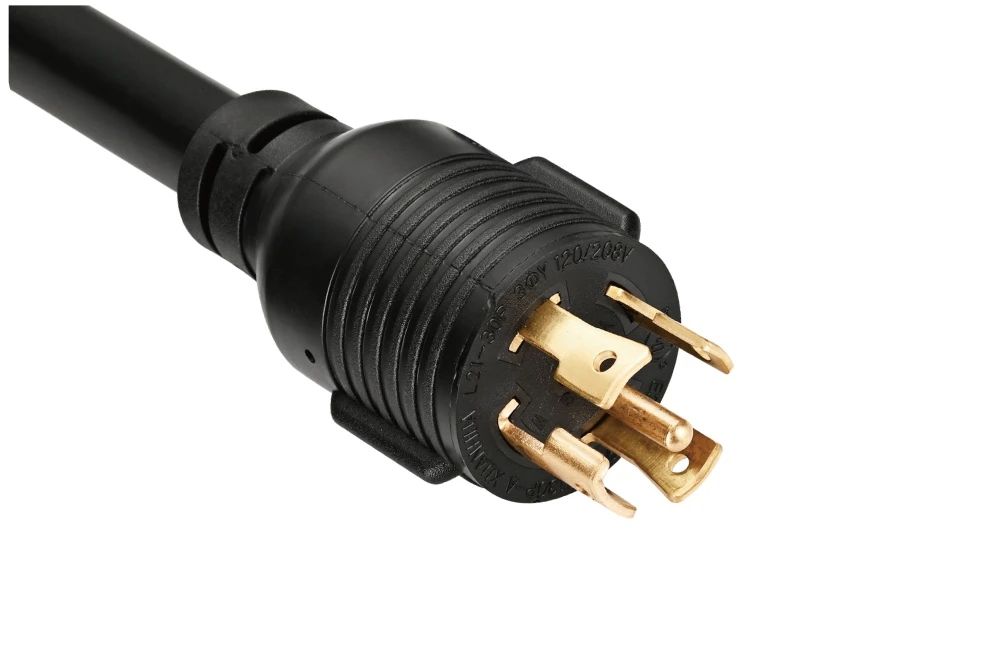 NEMA L21-30P Twist Locking Power Cord - 30A 3PH Y/120V/208V 4P5W, Ring Rib UL/ETL/cULus Certified
