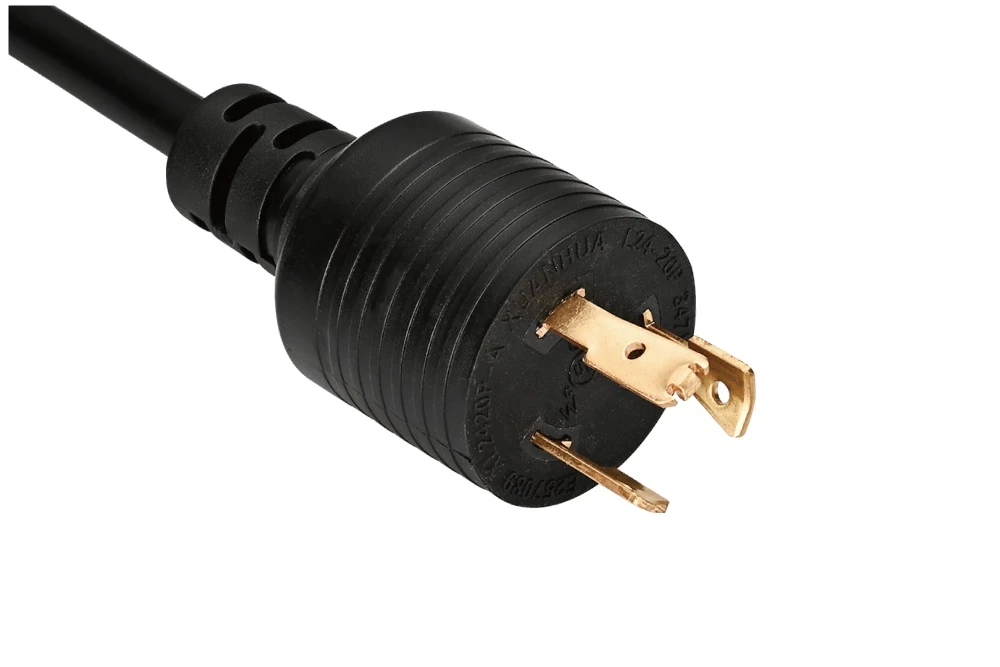 NEMA L24-20P Twist Locking Power Cord - 20A 347V/AC 2P3W, Ring Rib UL/ETL/cULus Certified