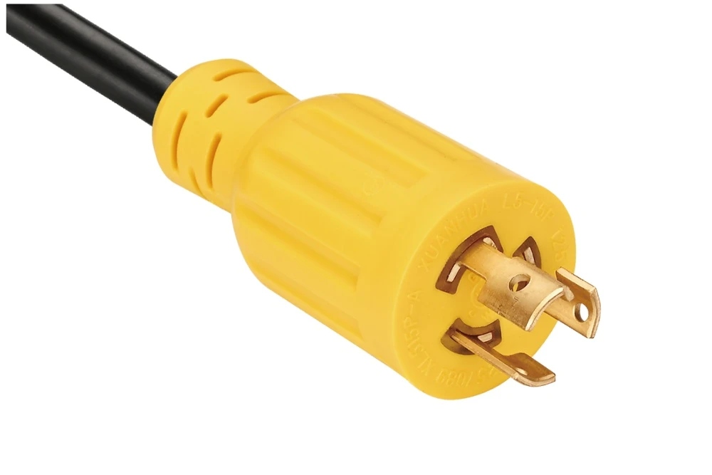 NEMA L5-15P Twist Locking Power Cord - 15A 125V 2P3W, Vertical Rib UL/ETL/cULus Certified