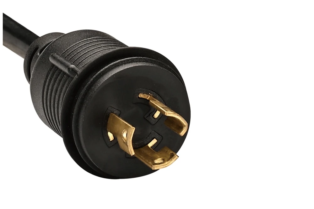 NEMA L5-15P Twist Locking Power Cord - 15A 125V 2P3W, Waterproof Ring Rib Ergonomic UL/ETL/cULus Certified