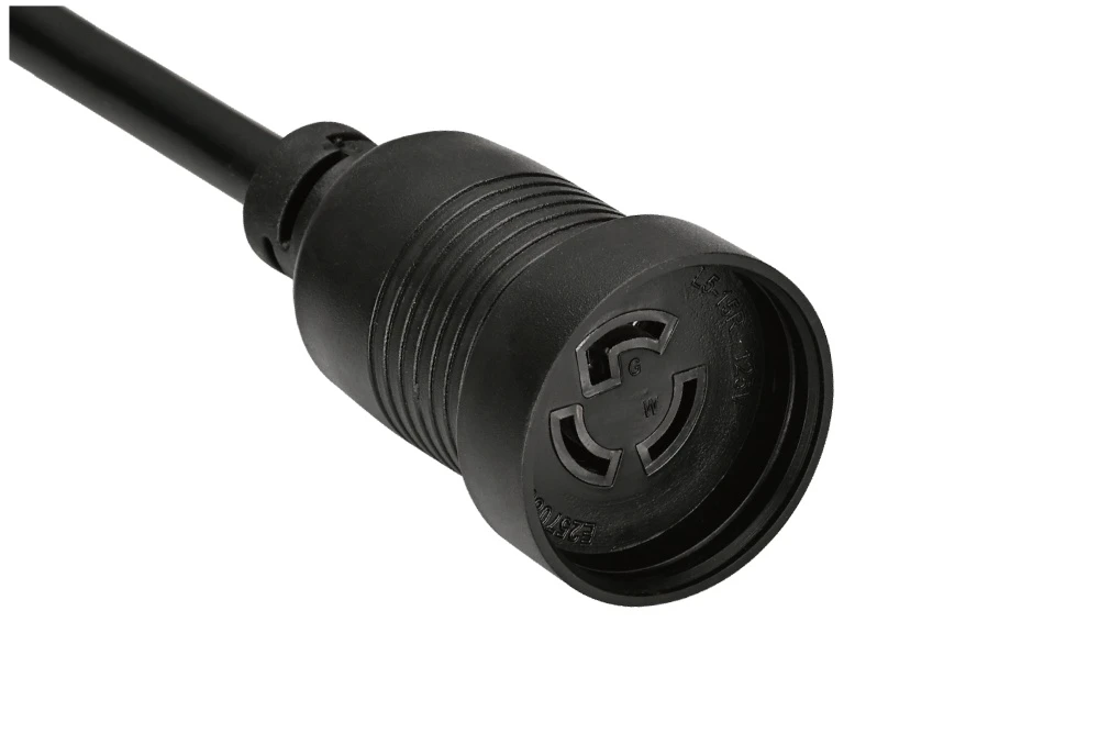 NEMA L5-15R Twist Locking Power Cord - 15A 125V 2P3W, Waterproof Ring Rib UL/ETL/cULus Certified