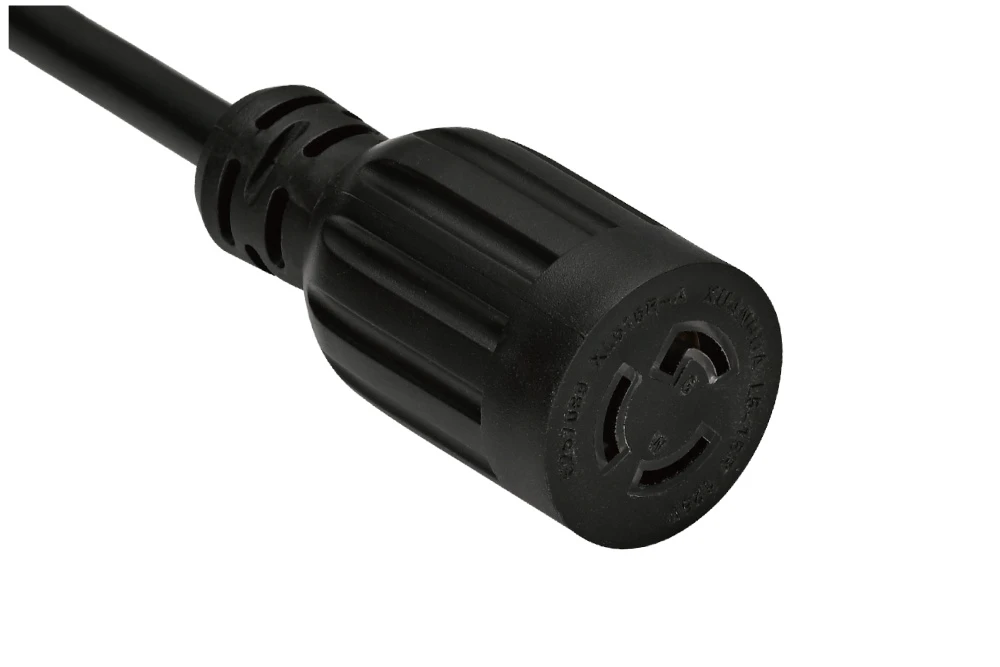 NEMA L5-15R Twist Locking Power Cord - 15A 125V 2P3W, Vertical Rib UL/ETL/cULus Certified