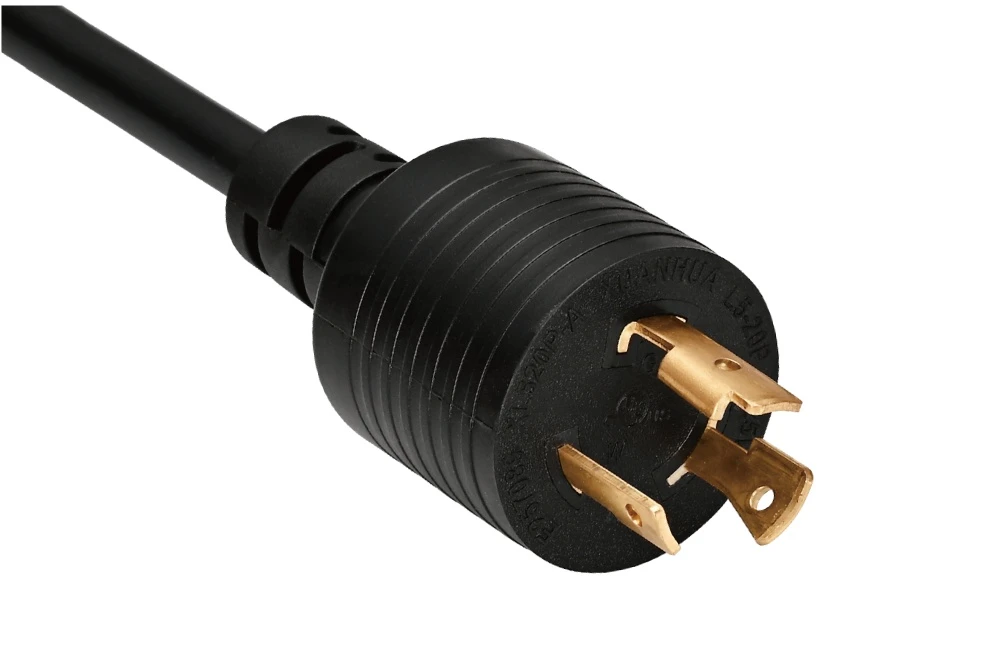 NEMA L5-20P Twist Locking Power Cord - 20A 125V 2P3W, Ring Rib UL/ETL/cULus Certified