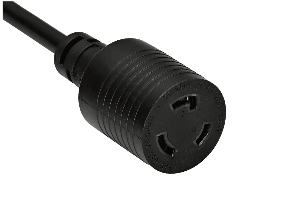 NEMA L5-20R Twist Locking Power Cord - 20A 125V 2P3W, Ring Rib UL/ETL/cULus Certified