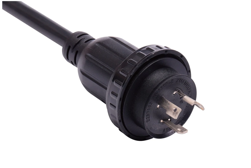 NEMA L5-30P Twist Locking Power Cord - 30A 125V 2P3W, Waterproof Vertical Rib UL/ETL/cULus Certified