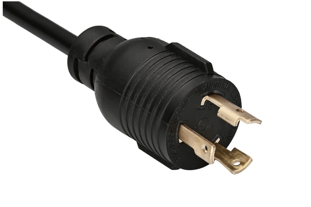 NEMA L5-30P Twist Locking Power Cord - 30A 125V 2P3W, Ring Rib UL/ETL/cULus Certified