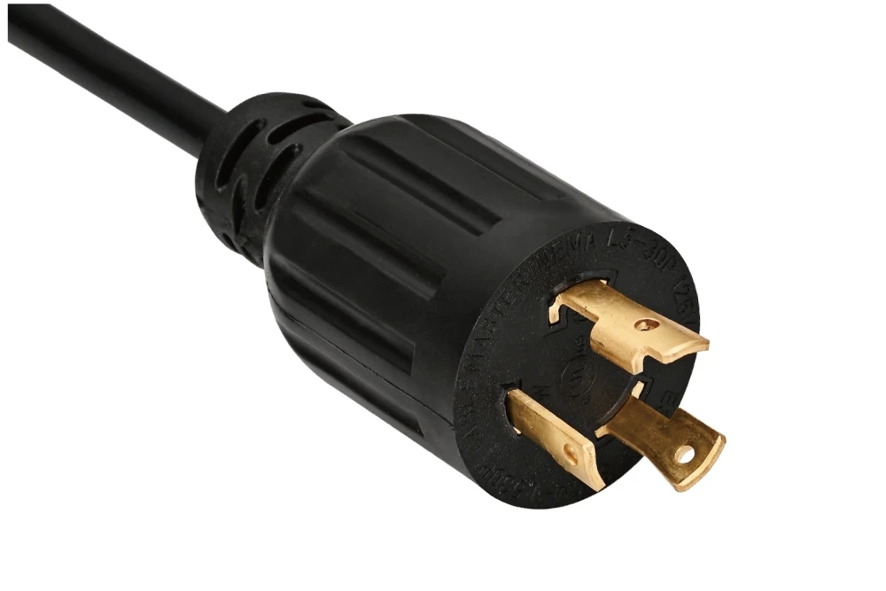 NEMA L5-30P Twist Locking Power Cord - 30A 125V 2P3W, Vertical Rib UL/ETL/cULus Certified
