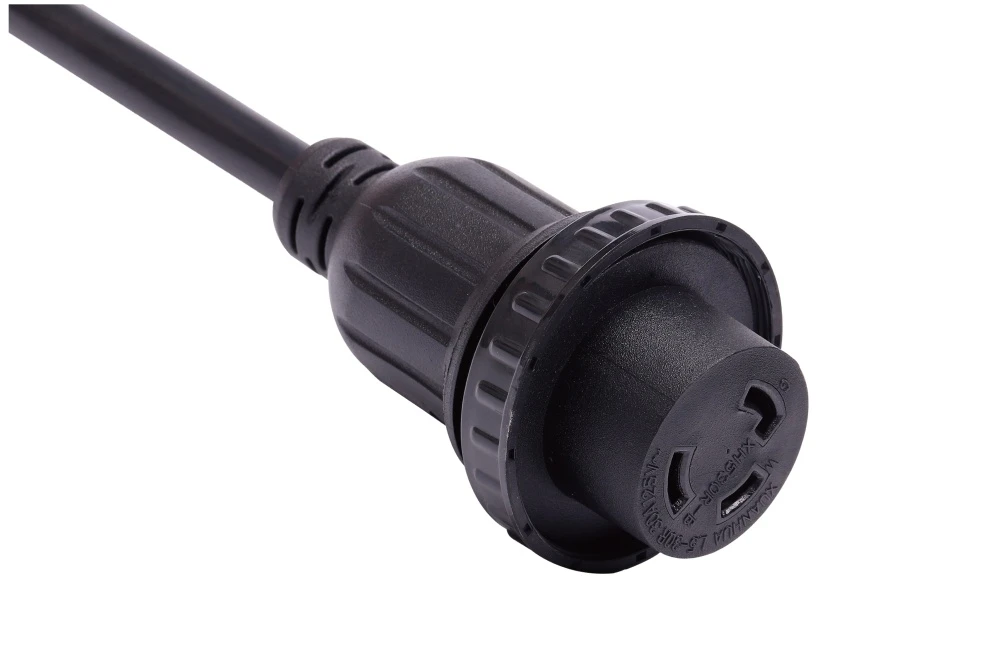NEMA L5-30R Twist Locking Power Cord - 30A 125V 2P3W, Waterproof Ring Rib UL/ETL/cULus Certified