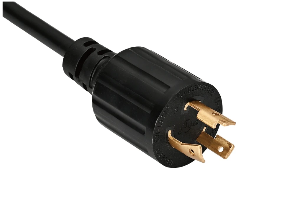 NEMA L6-20P Twist Locking Power Cord - 20A 250V 2P3W, Vertical Rib UL/ETL/cULus Certified
