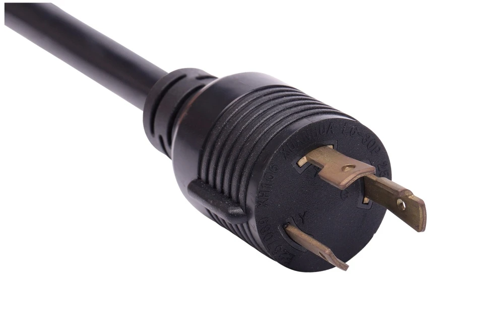 NEMA L6-30P Twist Locking Power Cord - 30A 250V 2P3W, Ring Rib UL/ETL/cULus Certified