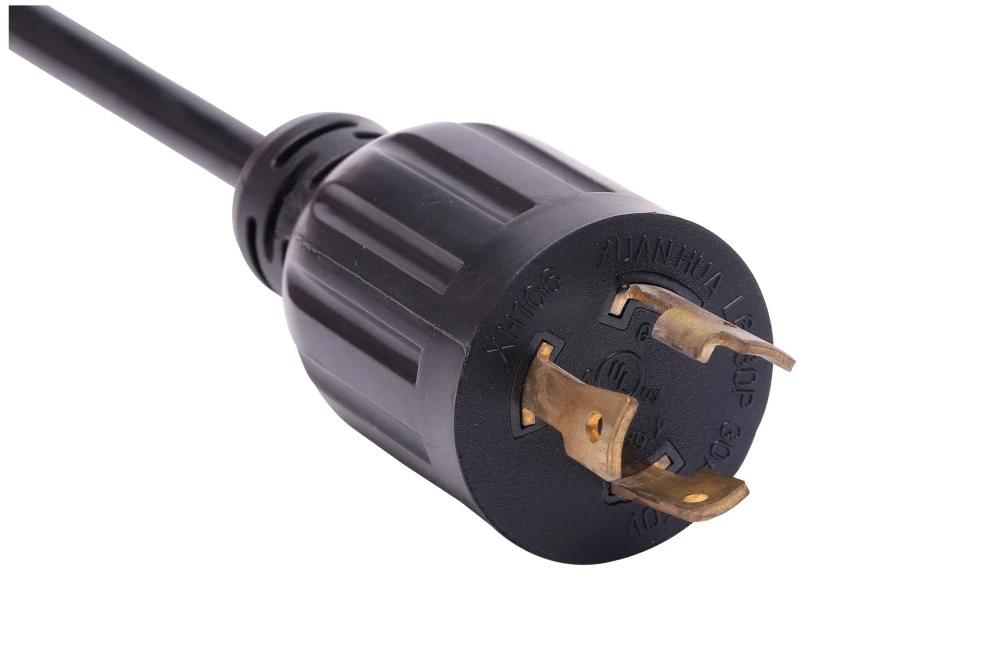 NEMA L6-30P Twist Locking Power Cord - 30A 250V 2P3W, Vertical Rib UL/ETL/cULus Certified
