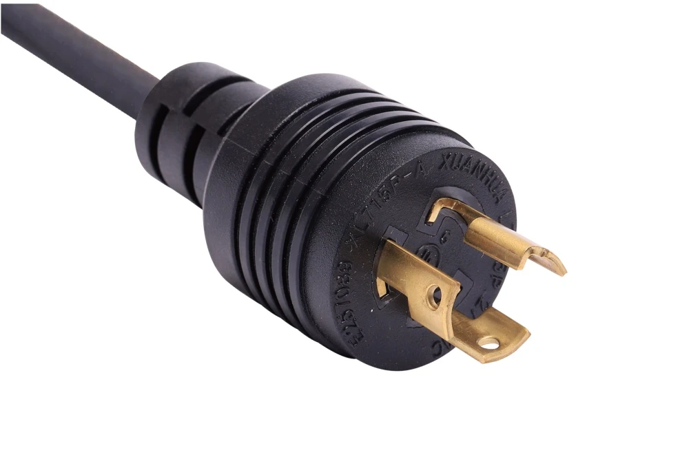 NEMA L7-15P Twist Locking Power Cord - 15A 277V/AC 2P3W, Ring Rib UL/ETL/cULus Certified