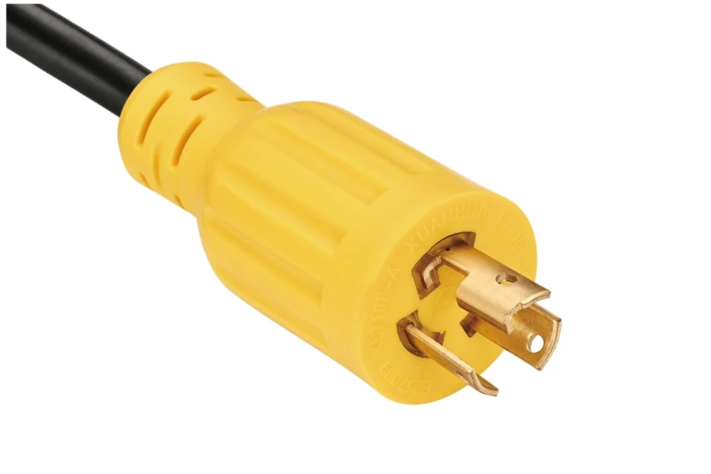 NEMA L7-15P Twist Locking Power Cord - 15A 277V/AC 2P3W, Vertical Rib UL/ETL/cULus Certified
