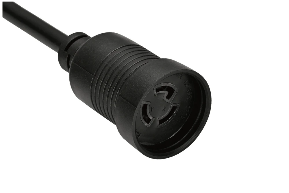 NEMA L7-15R Twist Locking Power Cord - 15A 277V/AC 2P3W, Waterproof Ring Rib UL/ETL/cULus Certified