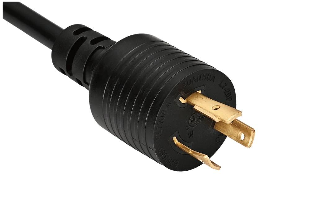 NEMA L7-20P Twist Locking Power Cord - 20A 277V/AC 2P3W, Ring Rib UL/ETL/cULus Certified