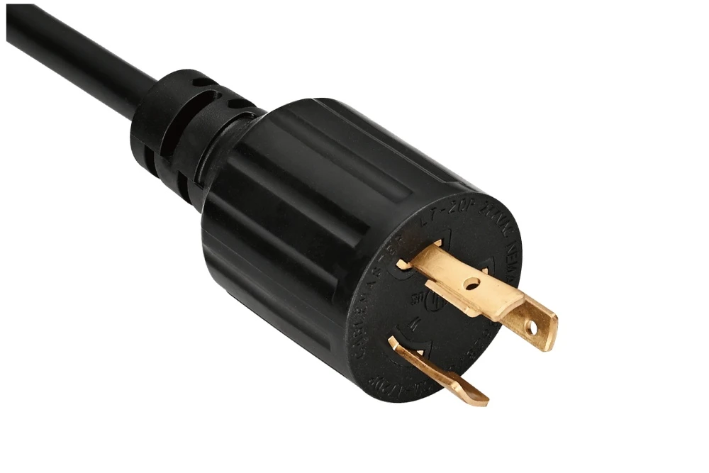 NEMA L7-20P Twist Locking Power Cord - 20A 277V/AC 2P3W, Vertical Rib UL/ETL/cULus Certified