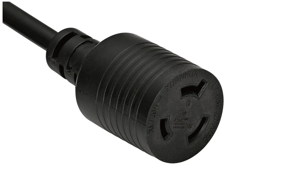NEMA L7-20R Twist Locking Power Cord - 20A 277V/AC 2P3W, Ring Rib UL/ETL/cULus Certified