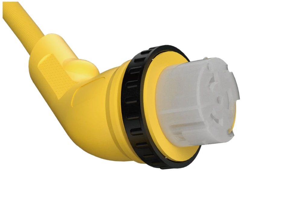 NEMA SS2-50R Twist Locking Power Cord - 50A 125V/250V 3P4W, Waterproof Shore Power Yellow UL/ETL/cULus Certified