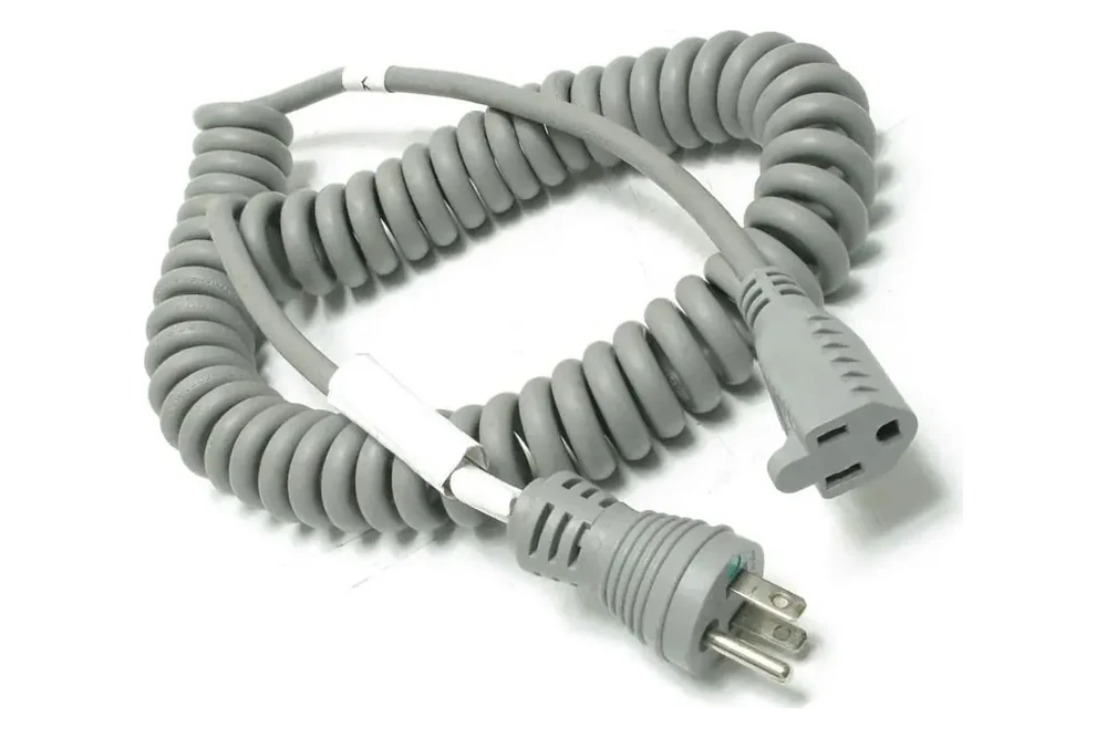 Hospital grade NEMA 5-15P to NEMA 5-15R extension power cord for imaging equipment