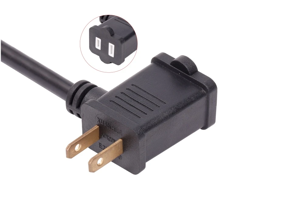 American Power Cord NEMA 1-15P/NEMA 1-15R Type A Feed Through Male Plug/Female Receptacle, 15A 125V