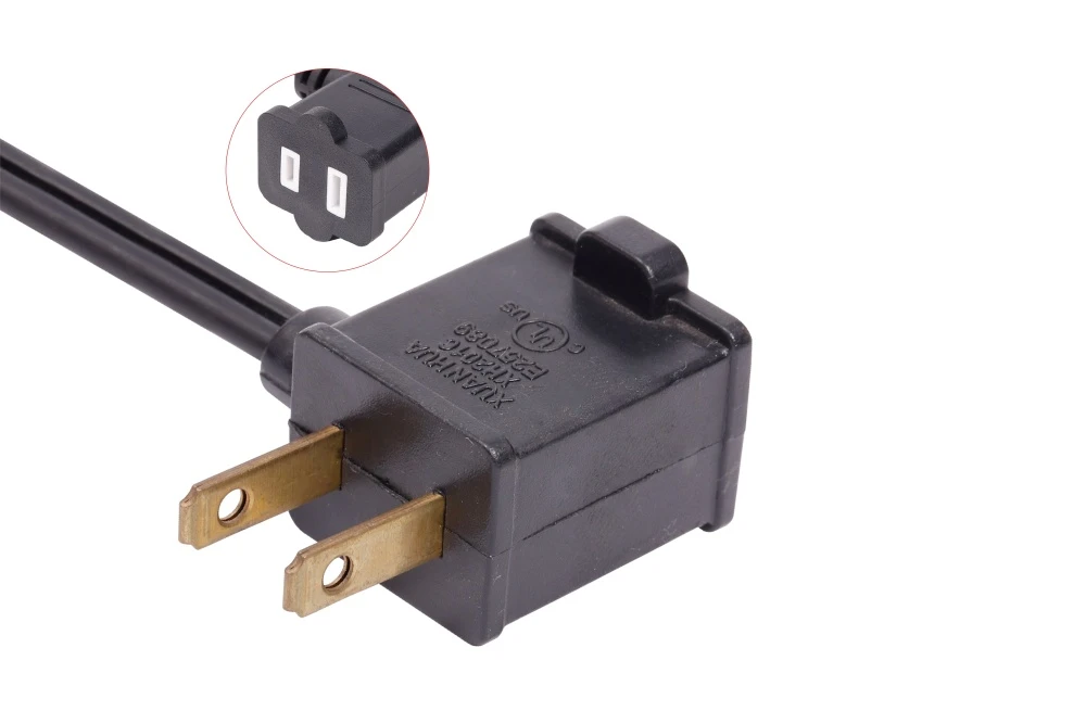American Power Cord NEMA 1-15P/NEMA 1-15R Type A Pass Through Male Plug/Female Receptacle, 15A 125V