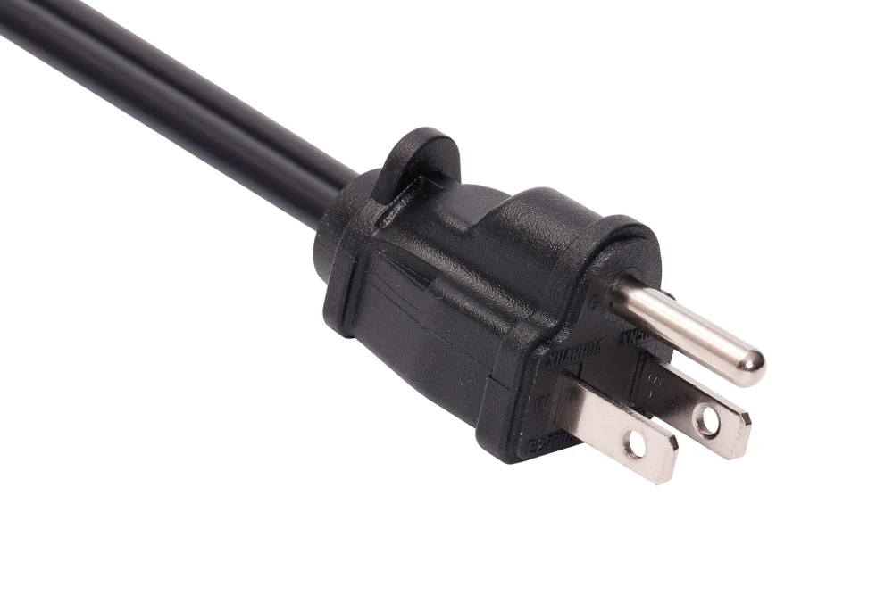 American Power Cord NEMA 5-15P Type B Stop Flange Male Plug, 15A 125V