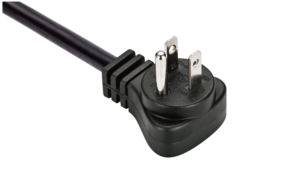 American Power Cord NEMA 5-15P Type B Turn 90 degree Male Plug, 15A 125V