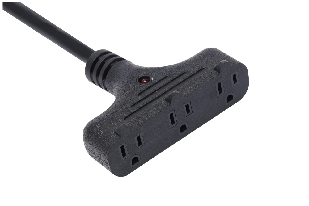 American Power Cord NEMA 5-15R Type B With Power Indicator Multi Female Receptacle, 15A 125V