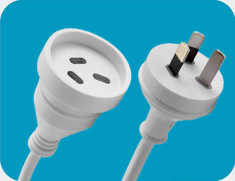Australia Extension Cords, Australia AS/NZS 3112 plug to Australia AS/NZS 3112 Socket Outlet, 10A 250V, IP20 Australia Extension Cords, Australia AS/NZS 3112 plug to Australia AS/NZS 3112 Socket Outlet, 10A 250V, IP20