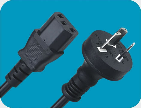Australia Power Cords, AS/NZS 3112 Plug to IEC 60320 C13 Connector, Type I, 3 poles Plug, SAA, RCM Certified