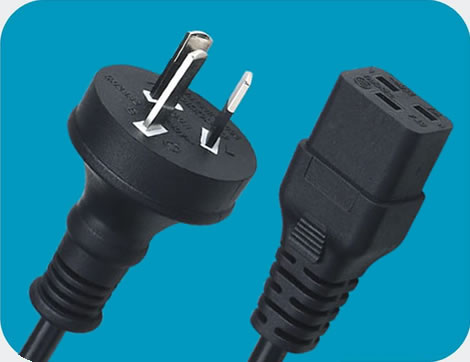 Australia Power Cords, AS/NZS 3112 Plug to IEC 60320 C19 Connector, Type I, 3 poles Plug, SAA, RCM Certified
